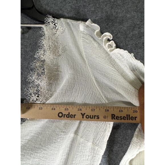 Victoria Secret Romper Women Large White Sheer Lace Trim Summer Vacation REsort - Picture 3 of 7